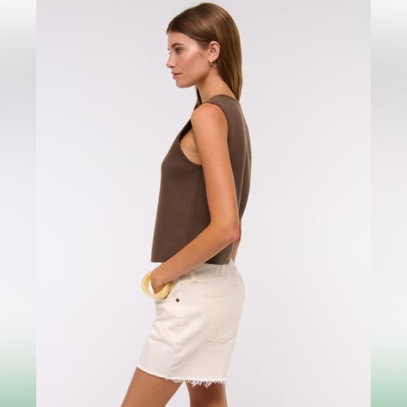 Abercrombie & Fitch LuxeLoft V-Neck Dark Brown Knit Sweater Vest - Picture 4 of 11